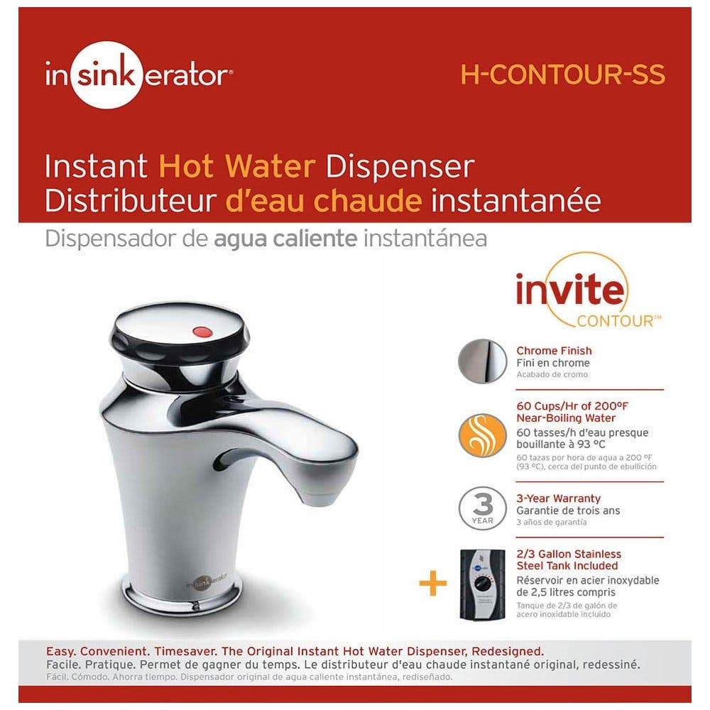 Insinkerator HCONTOURSS Invite H-Contour Chrome Instant Hot Water Dispense...