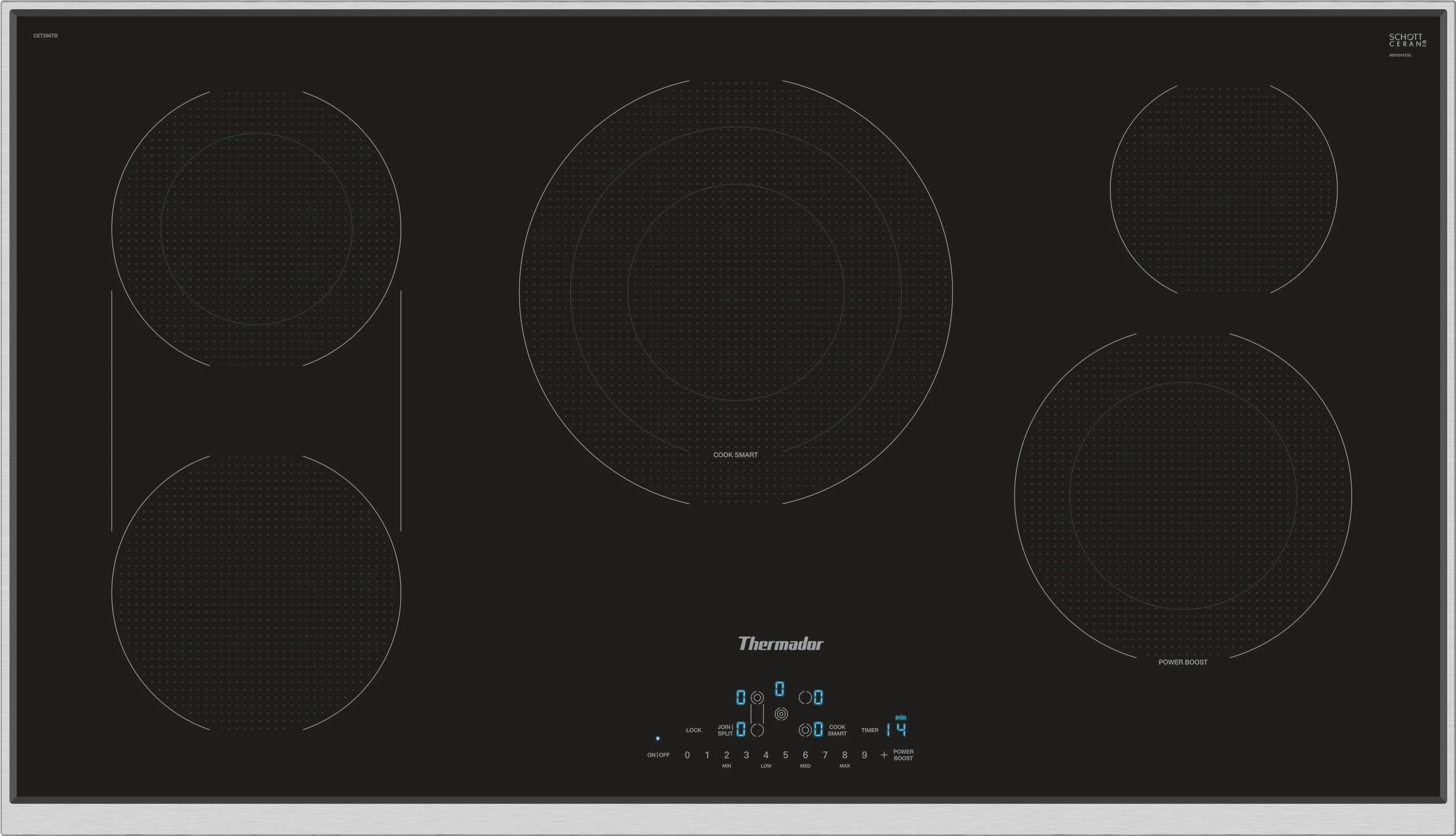 Thermador Cet366tb 36 Inch Smoothtop Electric Cooktop With Touch