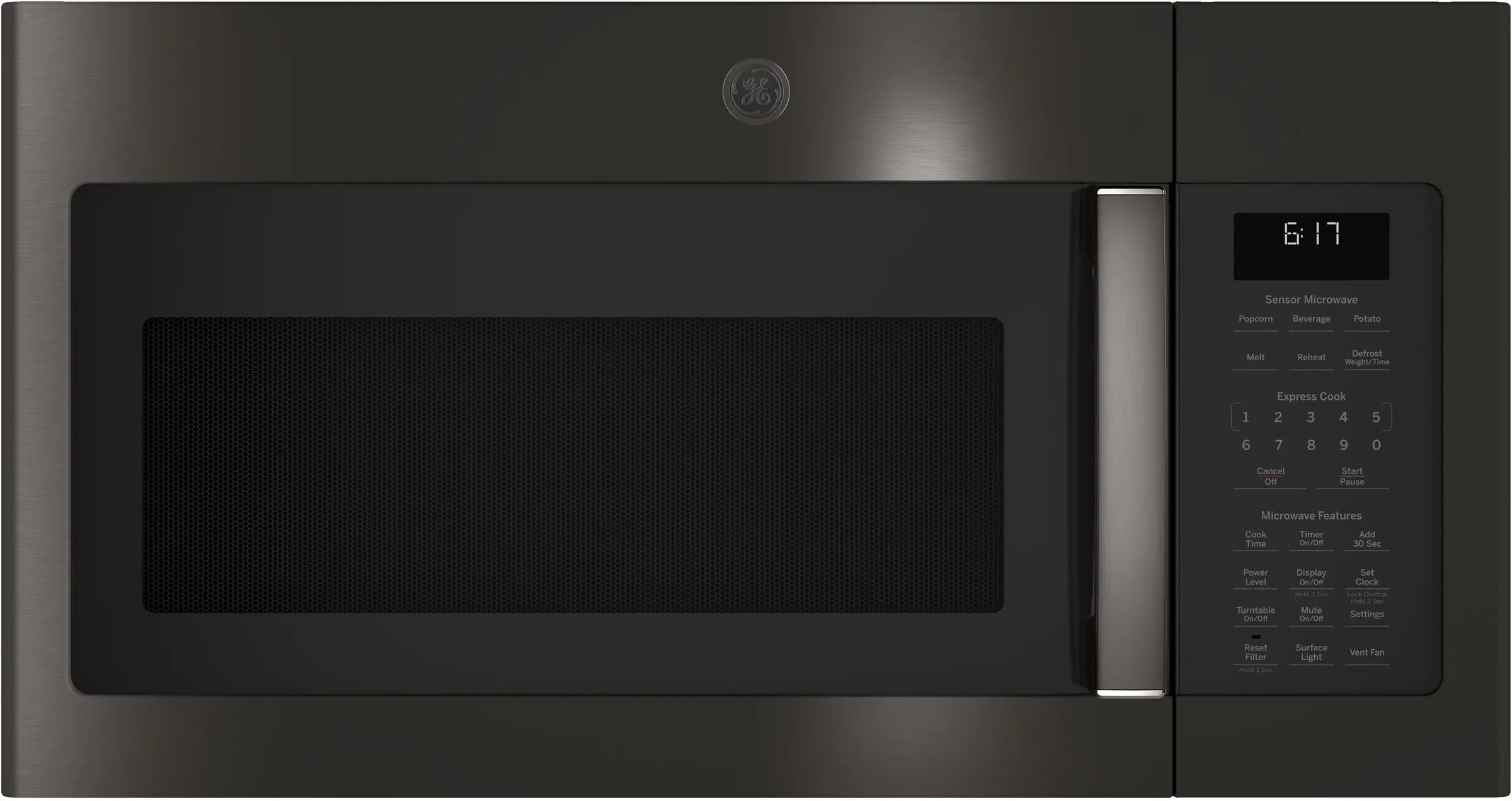 GE JVM6175BLTS Black Stainless Steel