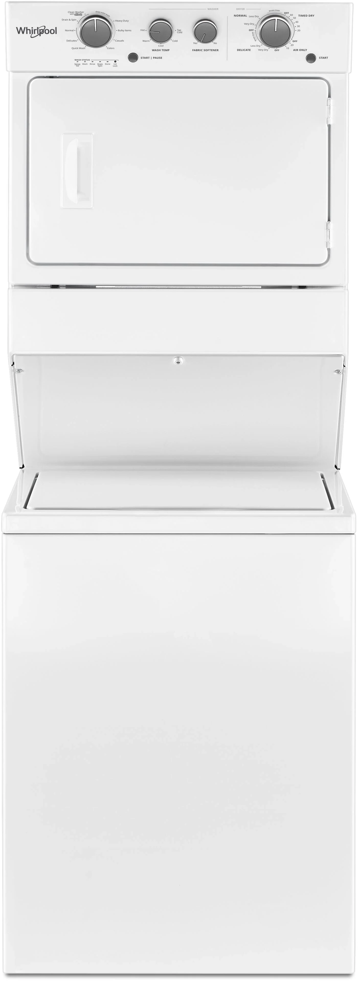 Whirlpool WGTLV27HW 28 Inch Long Vent Gas Laundry Center White