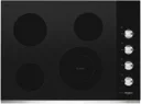 30 Inch Electric Cooktop with 4 Element Burners, Ceramic Glass Surface, FlexHeat™ Dual Radiant Element, Hot Surface Indicator Light, Dishwasher-Safe Knobs, and ADA Compliant