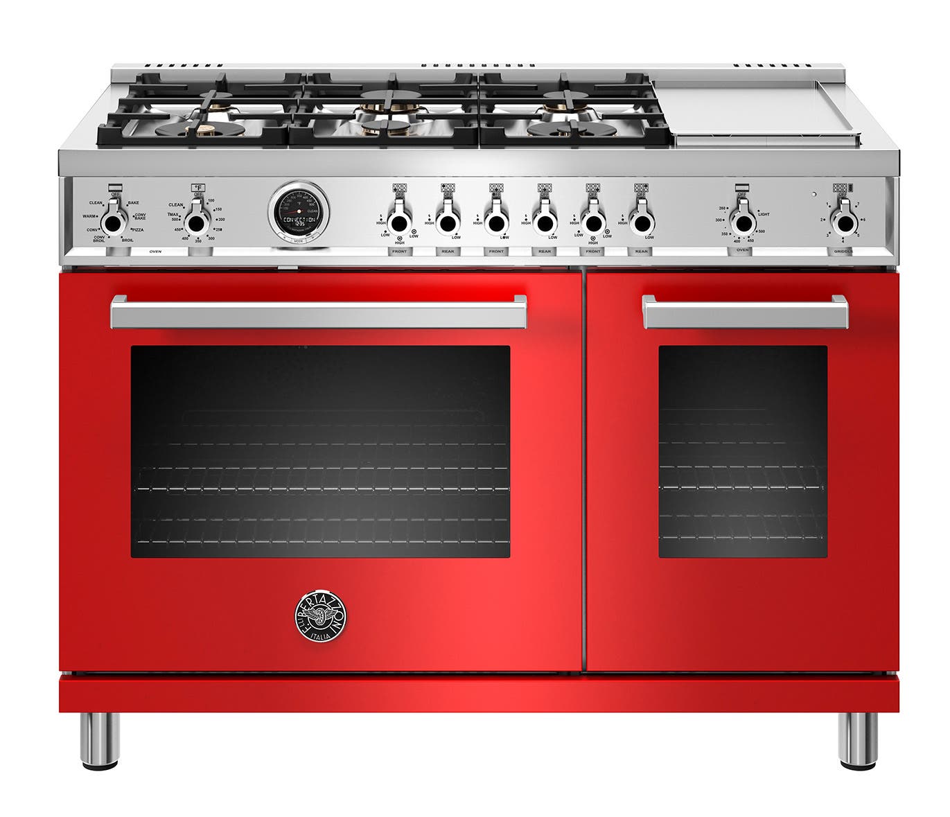 Bertazzoni PROF486GDFSROTLP Red, Liquid Propane