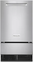 18 Inch Freestanding/Built-In Undercounter Clear Ice Maker with 35 lbs. Ice Storage Capacity, PrintShield™ Finish, Fully Flush Installation, Self-Cleaning Cycle, Filter-Ready, Gravity Drain System (Pump Sold Separately), and Max Ice