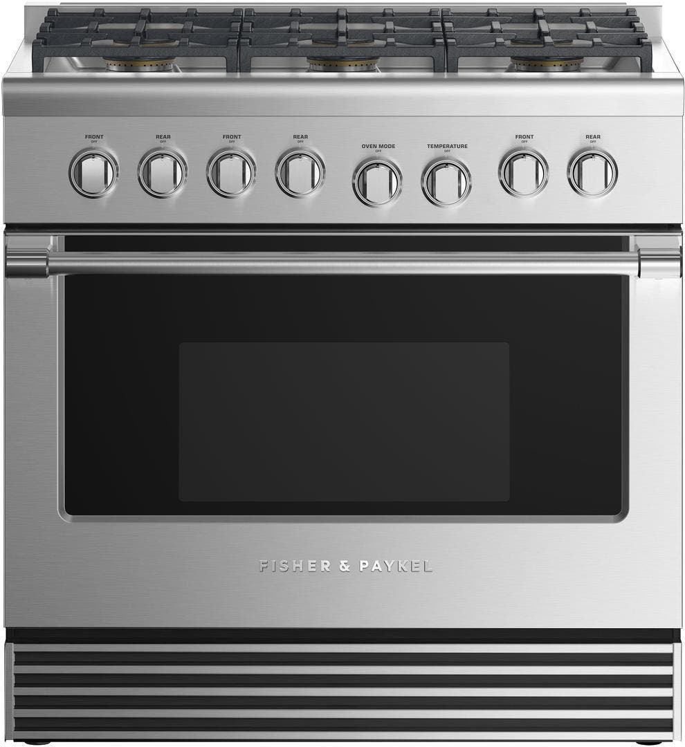 Fisher Paykel RGV2366NN Stainless Steel With Black Glass, Natural Gas