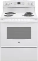 30 Inch Freestanding Electric Range with 4 Coil Burners, 5.0 cu. ft. Oven Capacity, Storage Drawer, Sensi-Temp Technology, Dual-Element Bake, Sabbath Mode, and Self-Clean