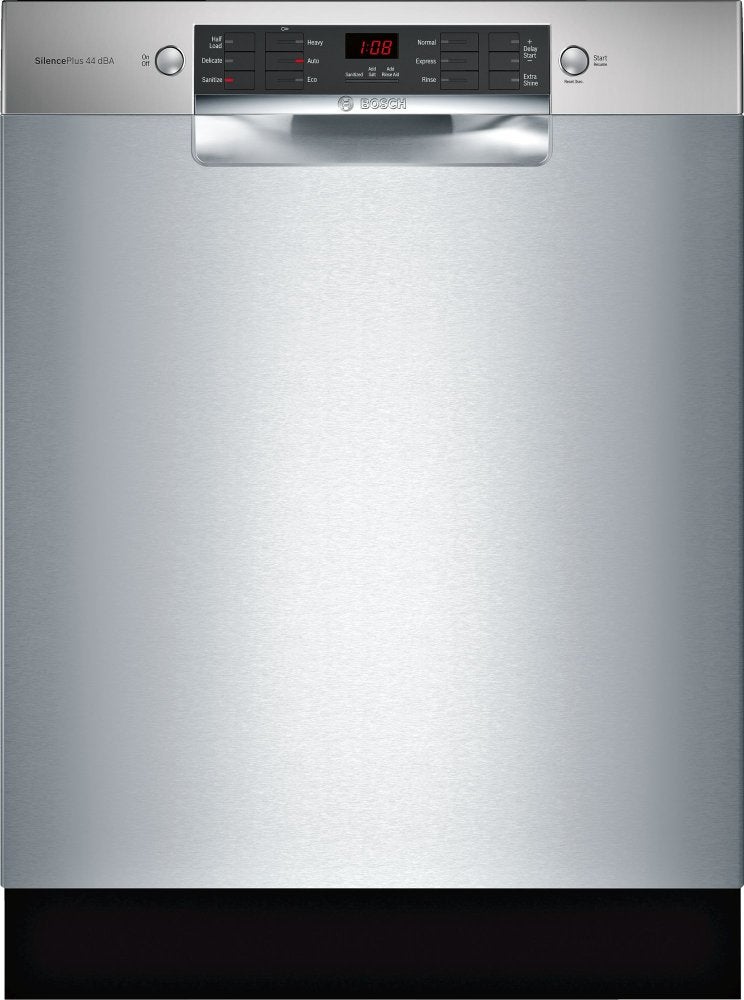 Bosch SGE68X55UC 24 Inch Built-In Recessed Handle Dishwasher with 6...