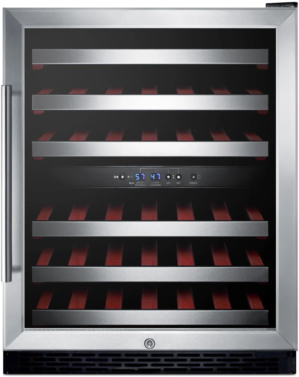 Summit SWC530BLBIST 24 Inch BuiltIn/Freestanding Dual Zone Wine Cooler