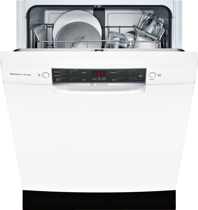 Bosch SGE53X52UC 24 Inch Built-In Recessed Handle Dishwasher with 4...