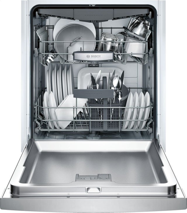 Bosch SGE68X55UC 24 Inch Built-In Recessed Handle Dishwasher with 6...