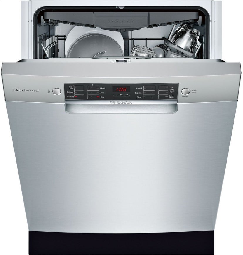Bosch SGE68X55UC 24 Inch Built-In Recessed Handle Dishwasher with 6...