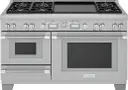 60 Inch Freestanding Dual Fuel Smart Range with 6 Sealed Burners, 7.3 cu. ft. Total Oven Capacity, Self-Clean, Warming Drawer, Steam, and Double Griddle