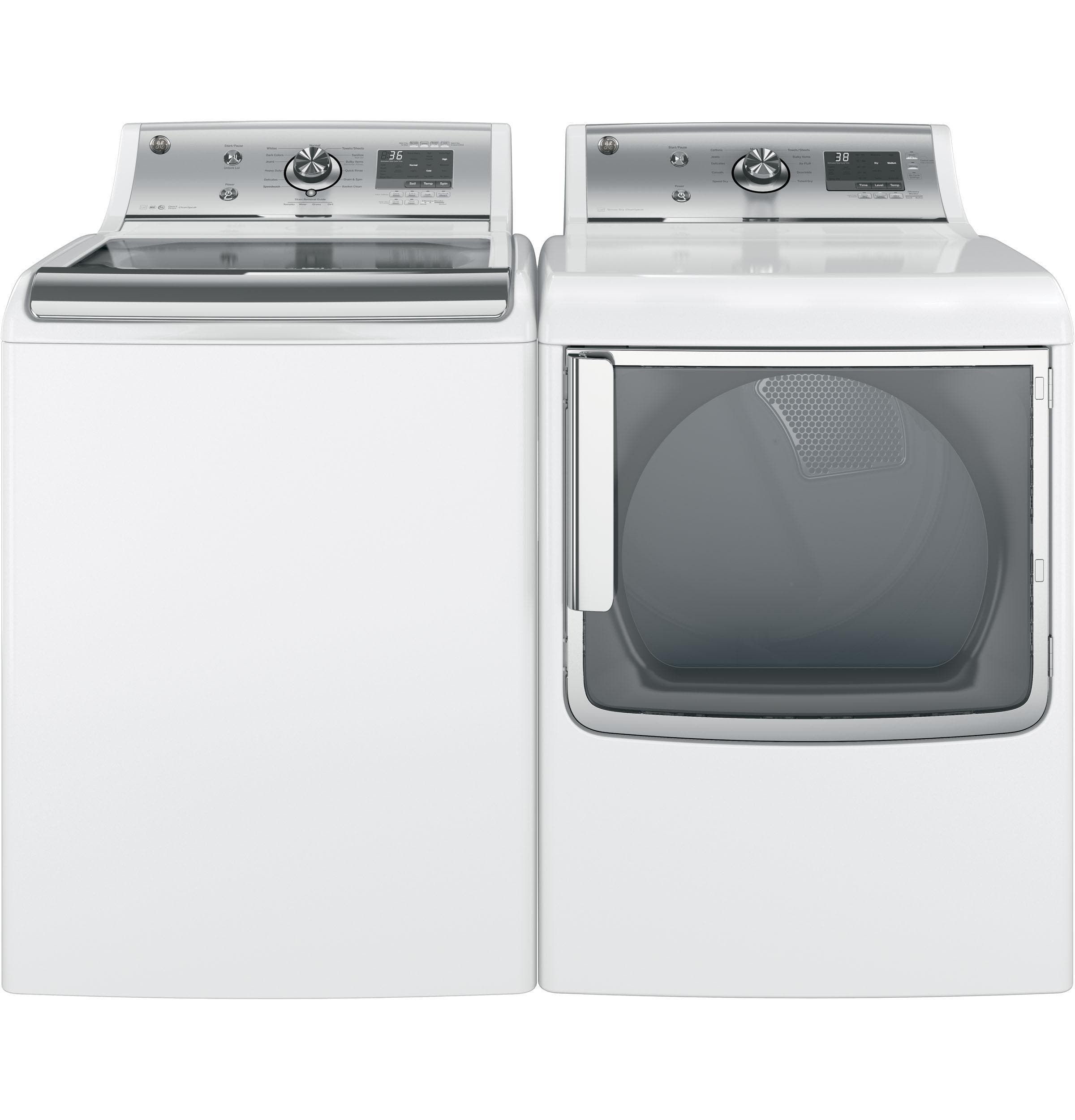 GE GTD81ESSJWS White On White With Silver Backsplash