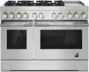 48 Inch Freestanding Dual Fuel Range with 6 Burners, 6.3 cu. ft. Capacity, Chrome Infused Griddle, Proofing, Temperature Probe