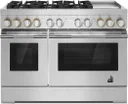 48 Inch Freestanding Dual Fuel Range with 6 Burners, 6.3 cu. ft. Capacity, Chrome Infused Griddle, Proofing, Temperature Probe