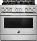 36 Inch Smart Freestanding Gas Range with 6 Sealed Brass Burners
