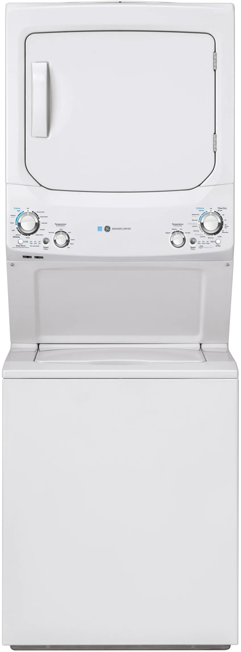 GE GUD27GESNWW 27 Inch Gas Laundry Center White | Plesser's Appliances