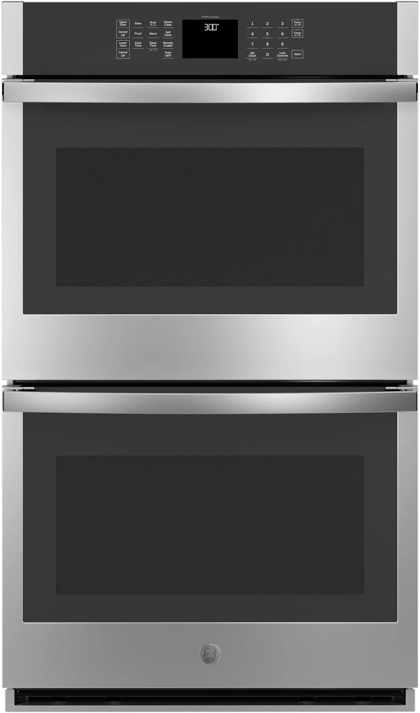 30 Inch Double Smart Wall Oven with 10 cu. ft. Total Capacity, Self-Clean, Hidden Bake, WiFi, Scan-to-Cook, Sabbath Mode, Never-Scrub Racks, Glass Touch Controls, Fit Guarantee, and UL Listed