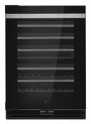 24 Inch Undercounter Dual Zones Wine Cooler with 45 Bottle Capacity, 6 Wood Racks, UV-Resistant Thermal Glass, Marquee LED Lighting, Emotive Controls, Obsidian Interior, 42°F to 64°F Temperature Range, and Sabbath Mode