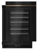24 Inch Undercounter Dual Zones Wine Cooler with 45 Bottle Capacity, 6 Wood Racks, UV-Resistant Thermal Glass, Marquee LED Lighting, Emotive Controls, Obsidian Interior, 42°F to 64°F Temperature Range, and Sabbath Mode
