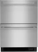 24 Inch Built-In Undercounter Refrigerator/Freezer Drawers with 4.7 Cu. Ft. Capacity, Filtered Crescent Ice Maker, Obsidian Interior, LED Lighting, Temperature Alarm, Smooth Close Drawers, and Sabbath Mode