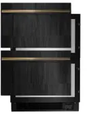 24 Inch Built-In Undercounter Refrigerator/Freezer Drawers with 4.7 Cu. Ft. Capacity, Filtered Crescent Ice Maker, Obsidian Interior, LED Lighting, Temperature Alarm, Smooth Close Drawers, and Sabbath Mode