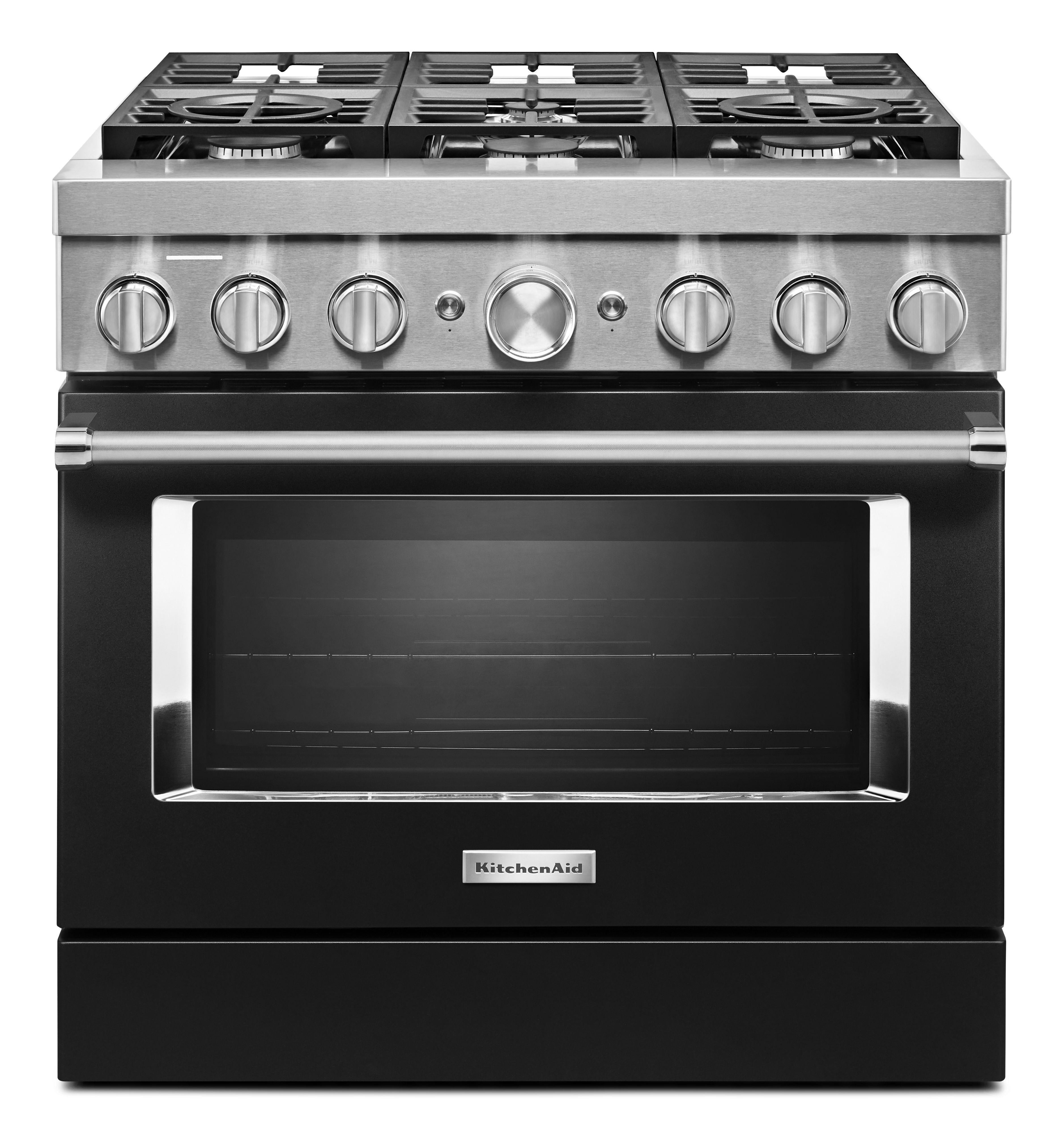 KitchenAid KFDC506JBK 36 Inch Freestanding Dual Fuel Smart Range