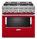 36 Inch Freestanding Dual Fuel Smart Range with 6 Sealed Burners, 5.1 cu. ft. True Convection Oven, Ultra Power™ Dual-Flame Burners, Self-Clean, and Star K