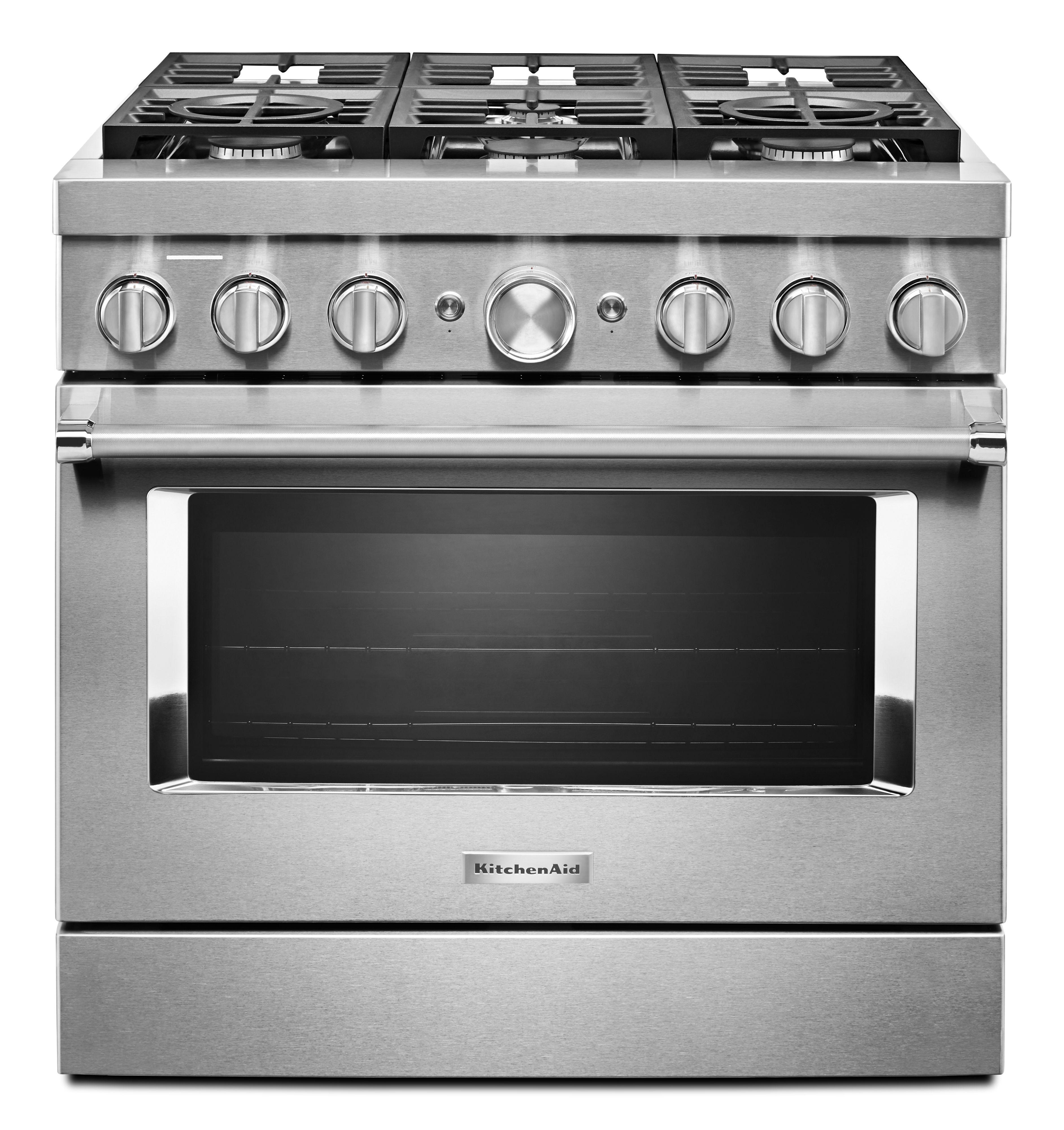 KitchenAid KFDC506JSS 36 Inch Freestanding Dual Fuel Smart Range