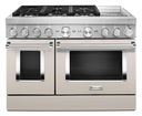 48 Freestanding Dual Fuel Smart Range with 6 Sealed Burners, Double Oven, 6.3 Cu. Ft. Total Capacity, Convertible Grates, Self-Clean, Even-Heat™ Convection, WiFi, SatinGlide™ Rack, Chrome-Infused Griddle, Ultra Power™ Burners, and Star-K Certified