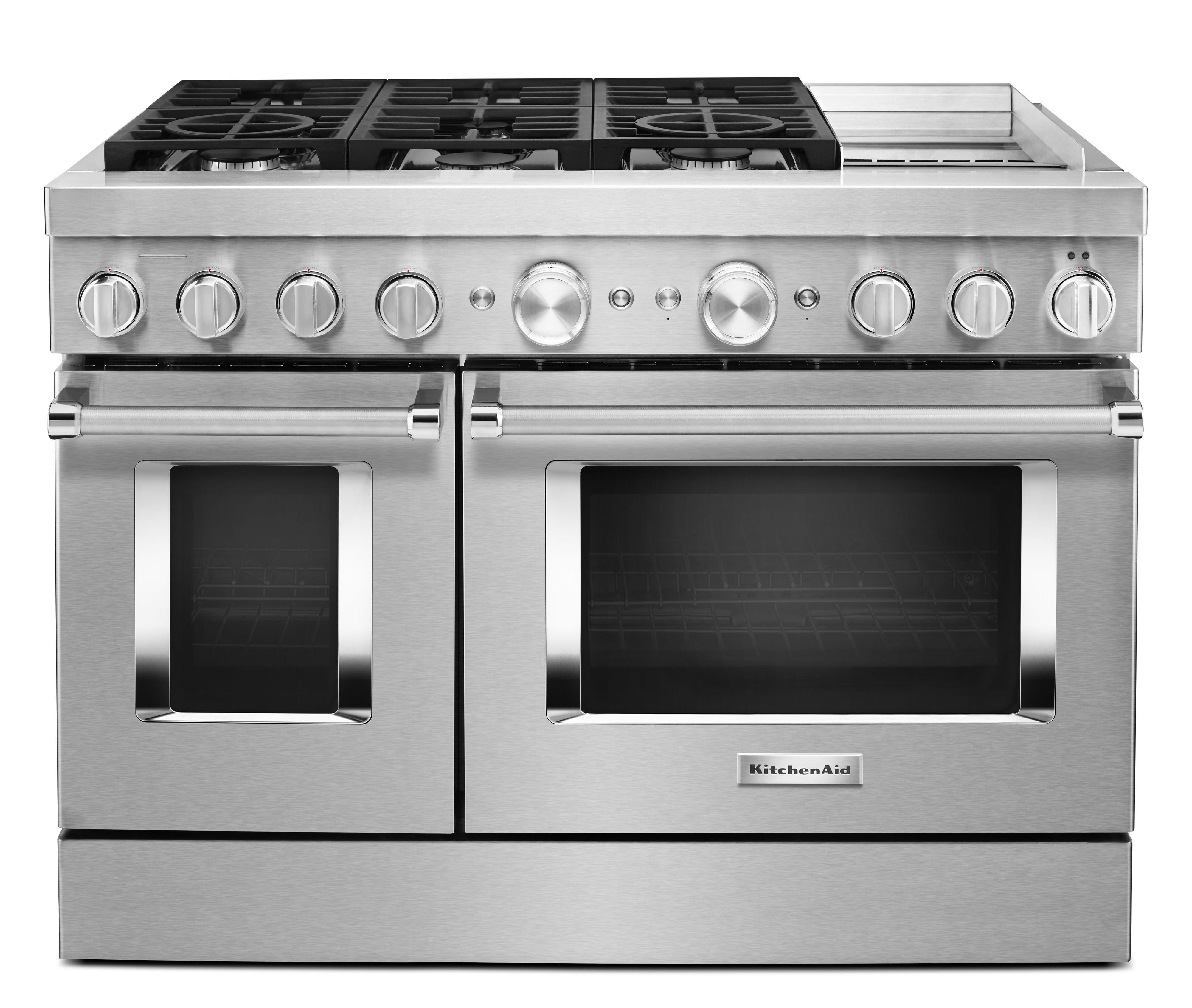 フレンジー KitchenAid KFDC558JSS 48 Freestanding Dual Fuel Smart Range