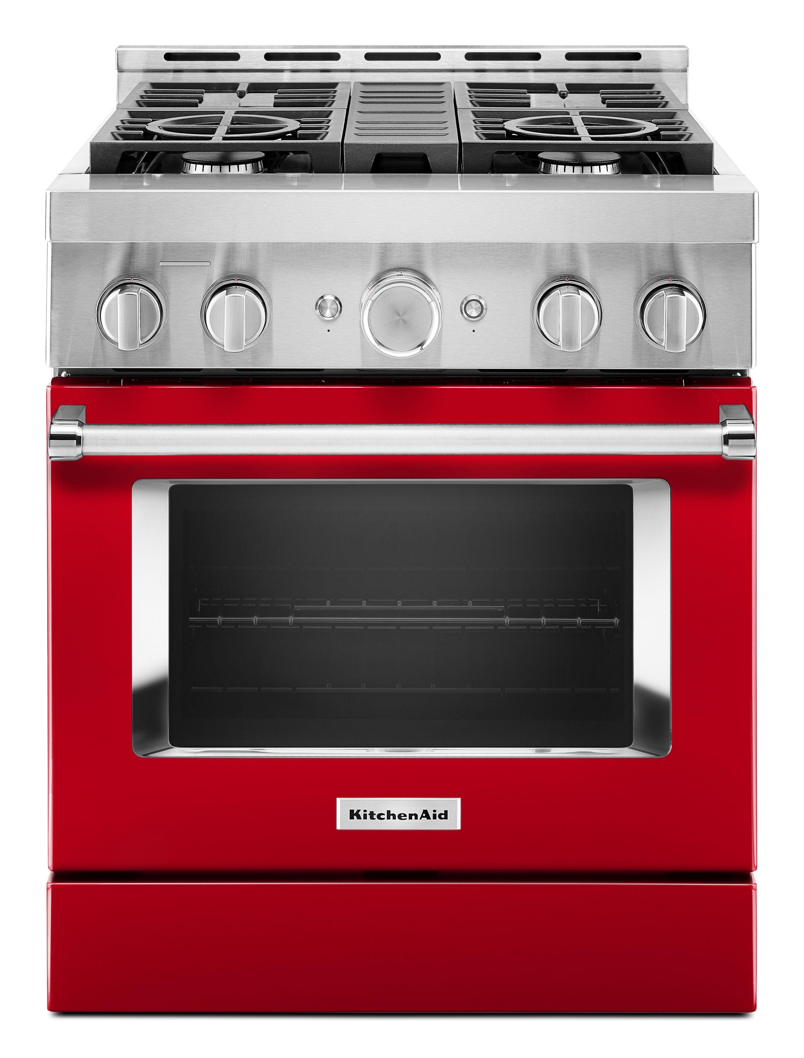 KitchenAid KFGC500JPA 30 Inch Freestanding Gas Range Passion Red