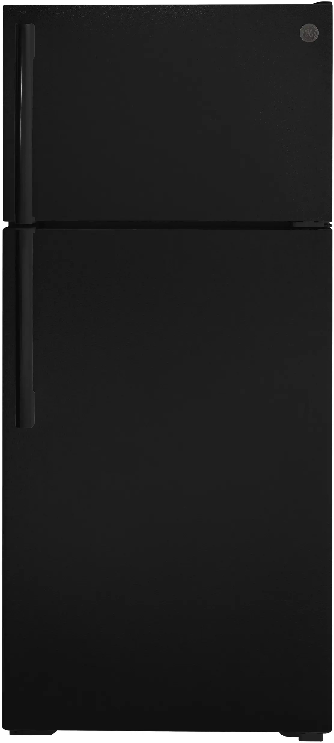 GE GTE17DTNRBB Top Freezer Refrigerator Black | Plesser's Appliances