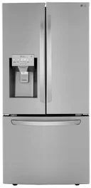 33 Inch Smart French Door Refrigerator with 24.5 Cu. Ft. Capacity, Door Cooling+, Smart Diagnosis™, LG ThinQ® App Compatible, Ice Maker, Filtered Water/Ice Dispenser, Star-K Certified Sabbath Mode, and Energy Star Qualified