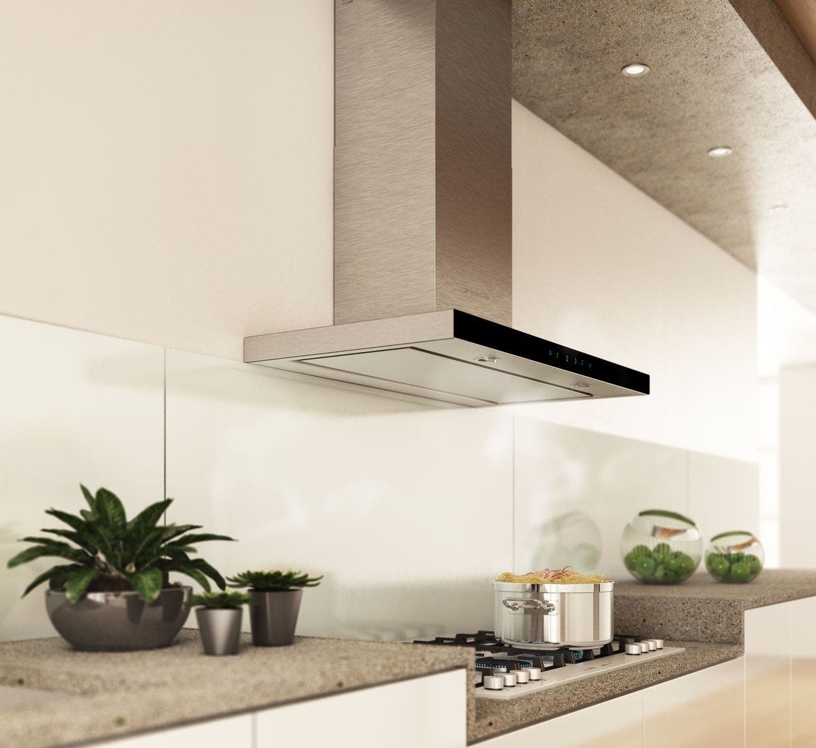 Elica ELG636S3 Stainless Steel with Black Glass, 36 Inch