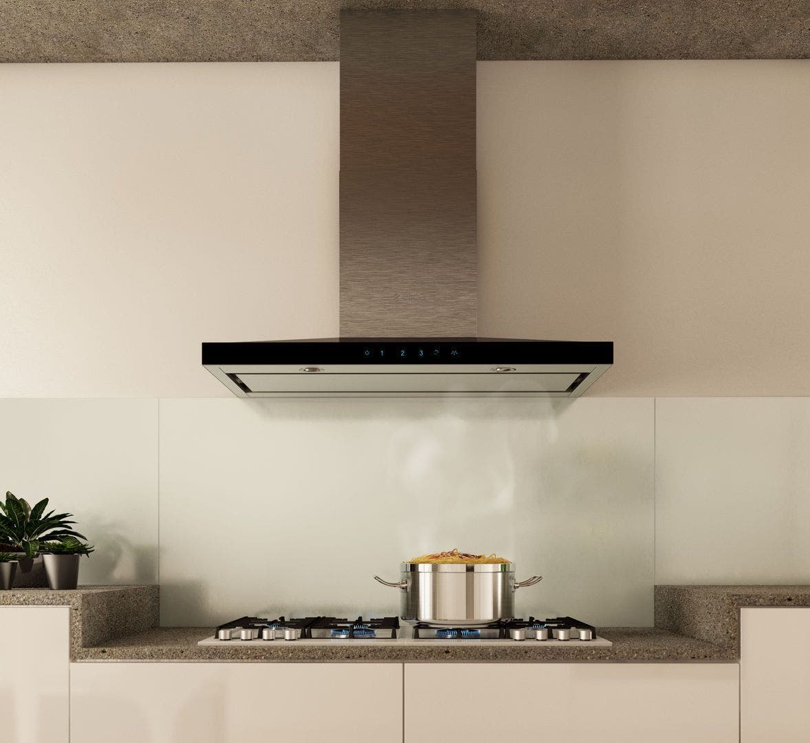 Elica ELG636S3 Stainless Steel with Black Glass, 36 Inch