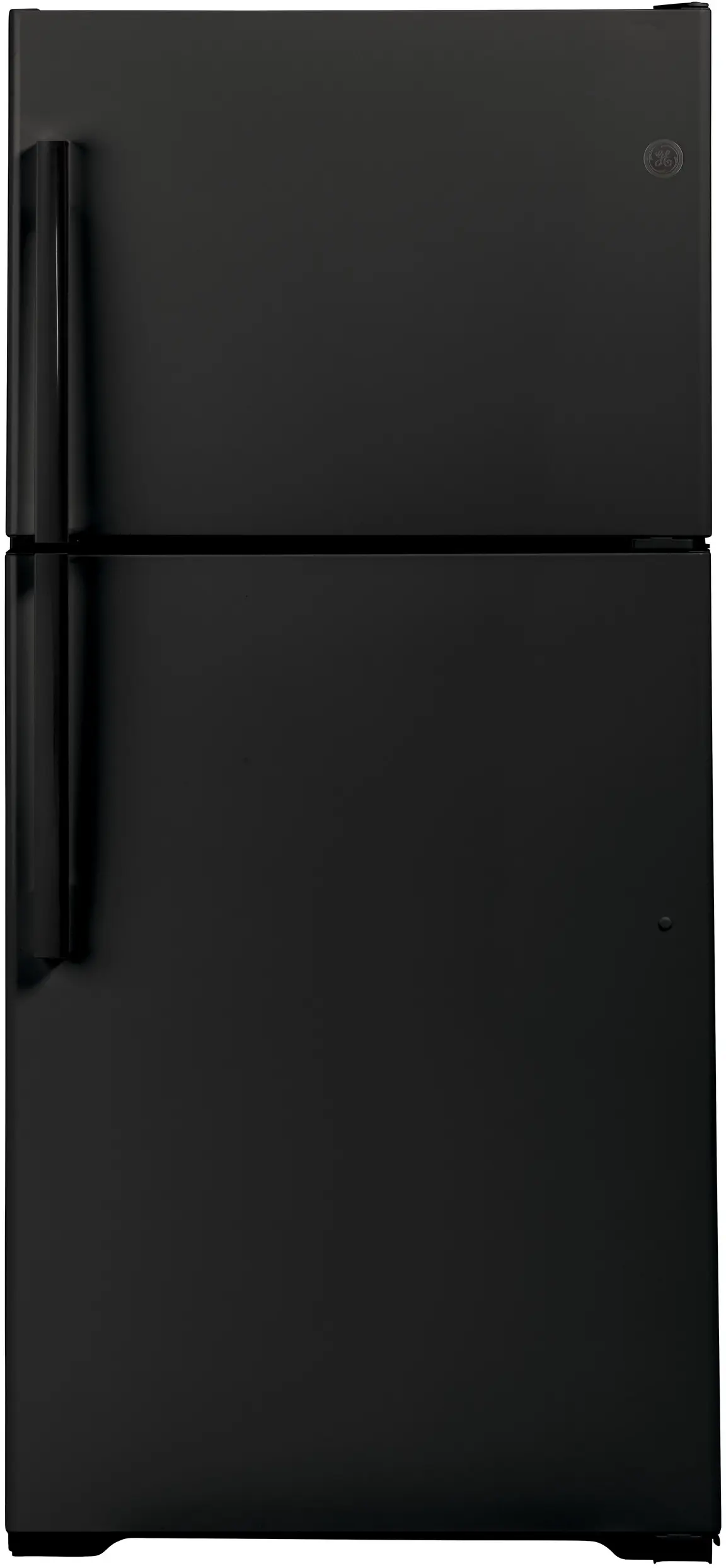 GE GTS22KGNRBB Top Freezer Refrigerator Black | Plesser's Appliances
