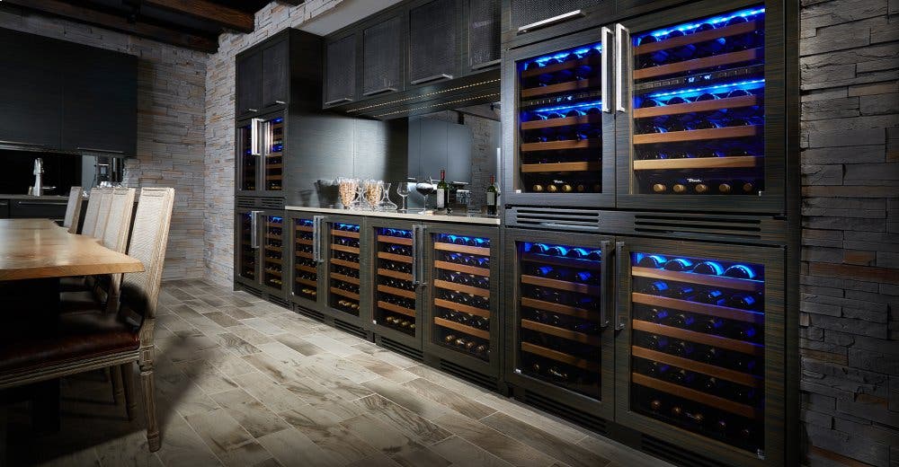 True Residential TWC24LOPB Solid Panel Ready, Left Hinge, 5 Pullout Wine, 1 F...