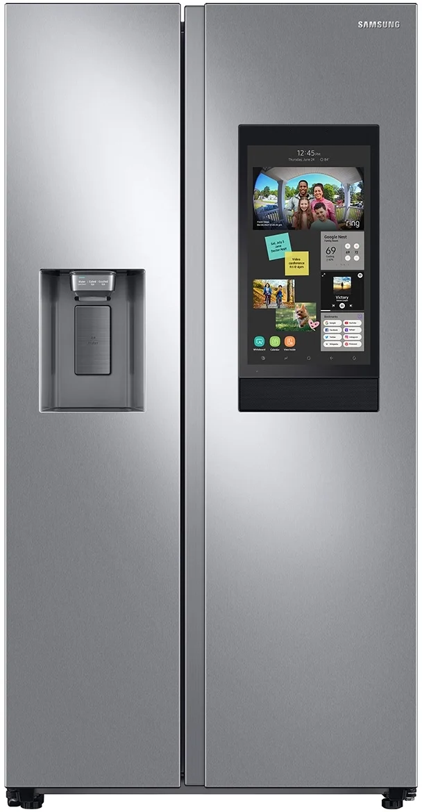 RS22T5561SR by Samsung - 22 cu. ft. Counter Depth Side-by-Side Refrigerator  with Touch Screen Family Hub™ in Stainless Steel