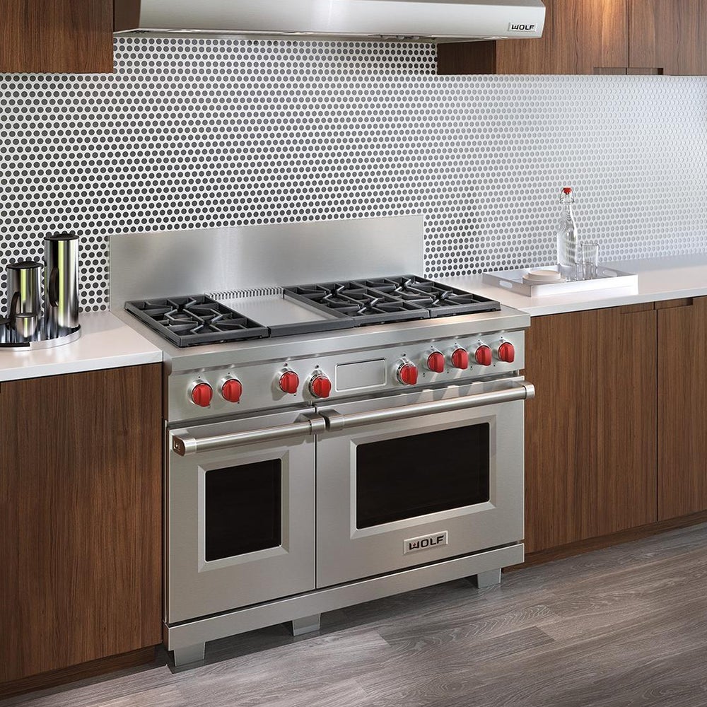 Wolf DF486G 48 Inch Pro-Style Dual-Fuel Range Stainless Steel