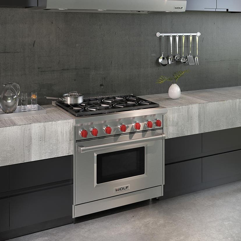 Wolf GR366 36 Inch Pro-Style Gas Range Stainless Steel | Plesser's ...
