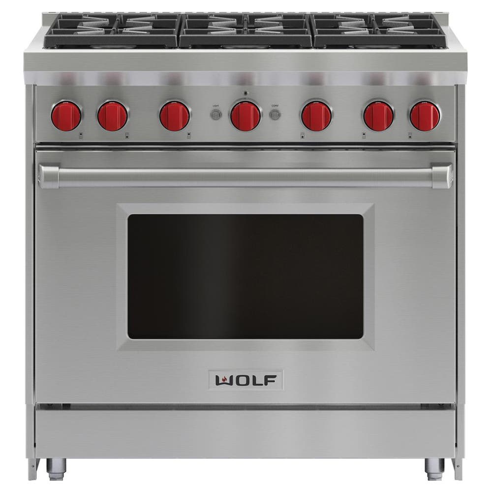 Wolf GR366 36 Inch Pro-Style Gas Range Stainless Steel | Plesser's ...