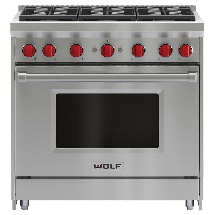 Wolf GR366 36 Inch Pro-Style Gas Range Stainless Steel | Plesser's ...