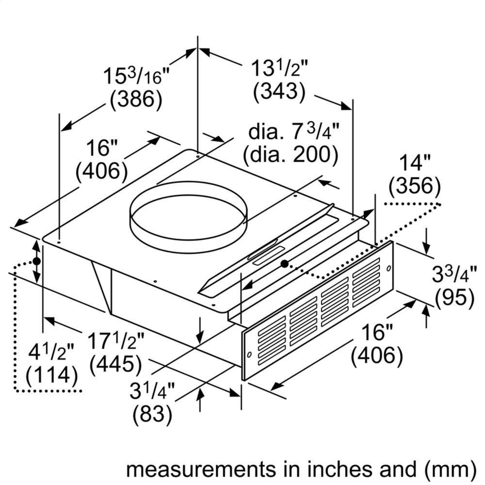 Bosch HDDREC5UC Downdraft Recirculaion Module