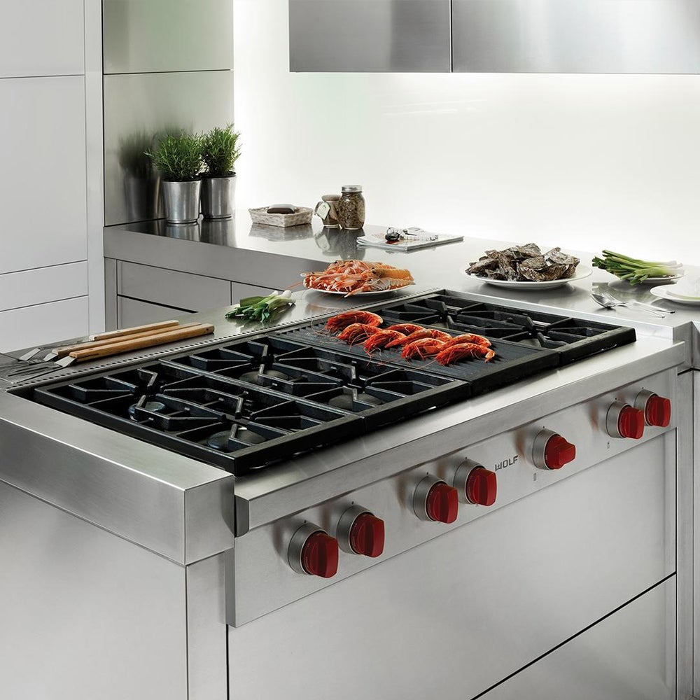 Wolf SRT486C 48 Inch Pro-Style Gas Rangetop Stainless Steel