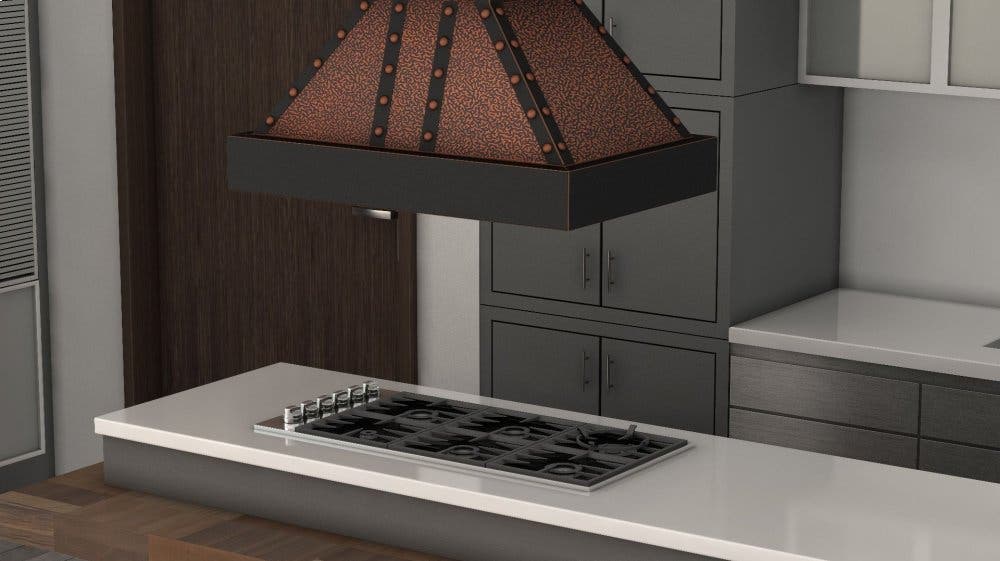 Zline 655IEBBBB36 Embossed Copper/Oil-Rubbed Bronze, 1200 CFM