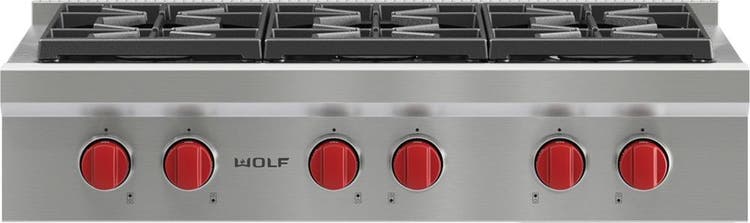 Wolf SRT366 36 Inch Pro-Style Gas Rangetop Stainless Steel | Plesser's ...