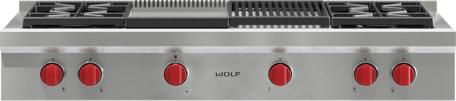 Wolf SRT484CG 48 Inch Pro-Style Gas Rangetop Stainless Steel