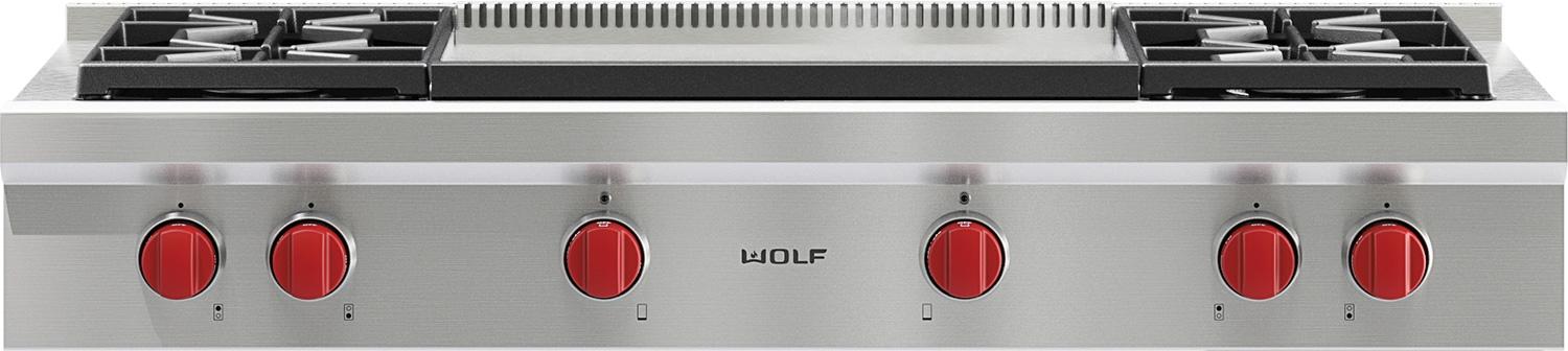 Wolf SRT484DG 48 Inch Pro-Style Gas Rangetop Stainless Steel