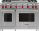 48 Inch Freestanding Gas Range with 4 Burners and Infrared Dual Griddle