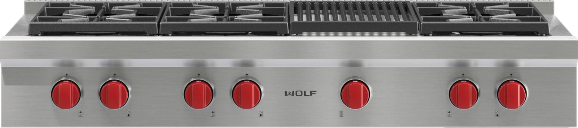 Wolf SRT486C 48 Inch Pro-Style Gas Rangetop Stainless Steel
